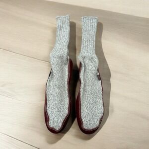 NEW Acorn Gray Men's Leather Sole Slippers 10.5-11.5